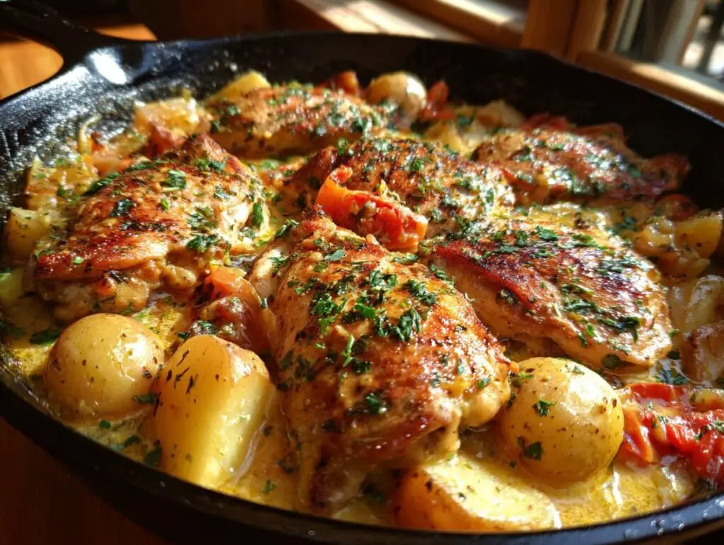 Garlic Parmesan Crockpot Chicken and Potatoes
