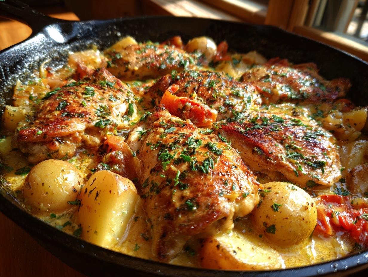 Garlic Parmesan Crockpot Chicken and Potatoes