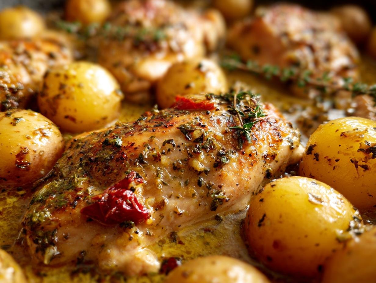Garlic Parmesan Crockpot Chicken and Potatoes