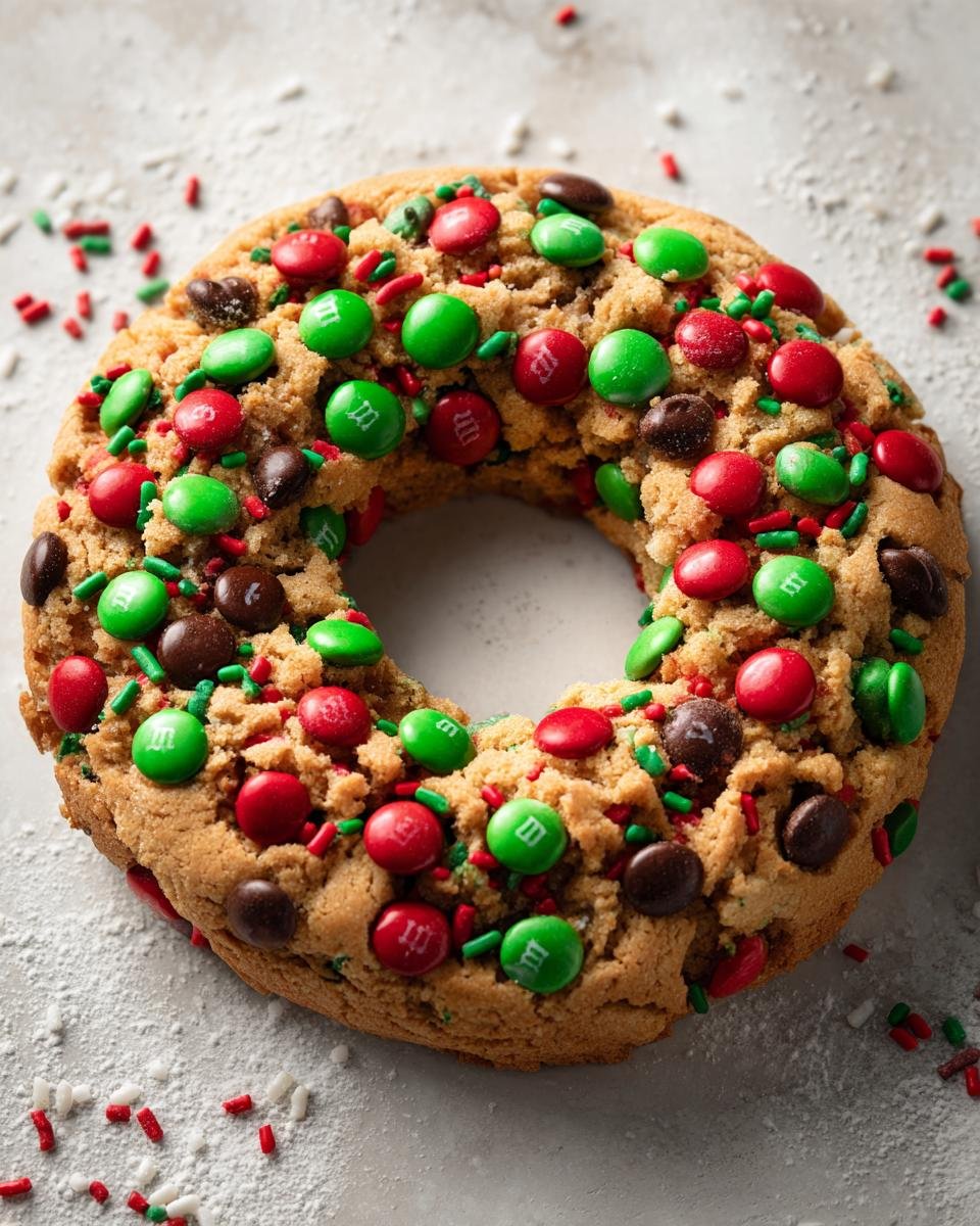 Giant Holiday Wreath Cookie Cake - detail 1