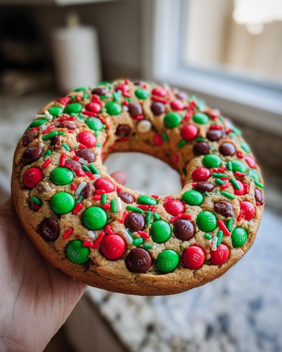 Giant Holiday Wreath Cookie Cake - detail 2