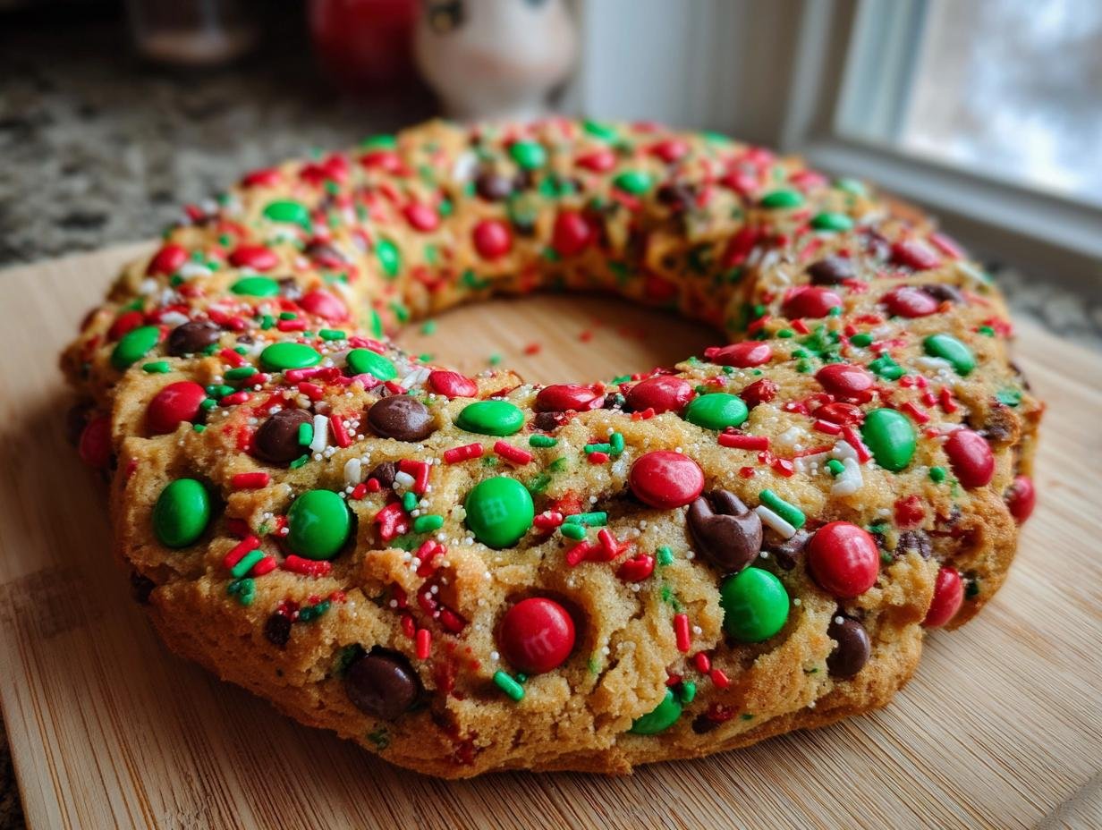Giant Holiday Wreath Cookie Cake