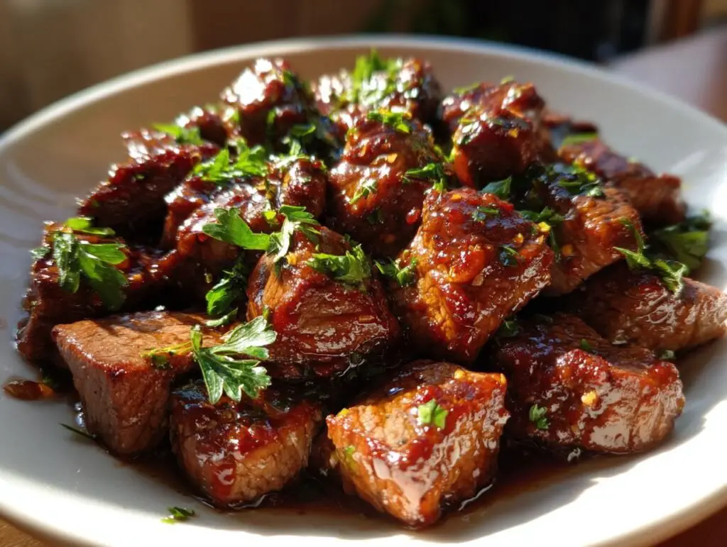 Maple Balsamic Glazed Steak Bites