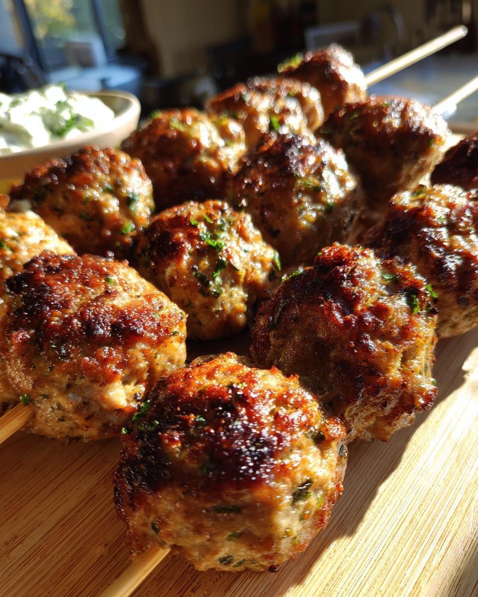 Mediterranean Meatball Party Skewers with Tzatziki – A Flavorful and Fun Appetizer Recipe - detail 2