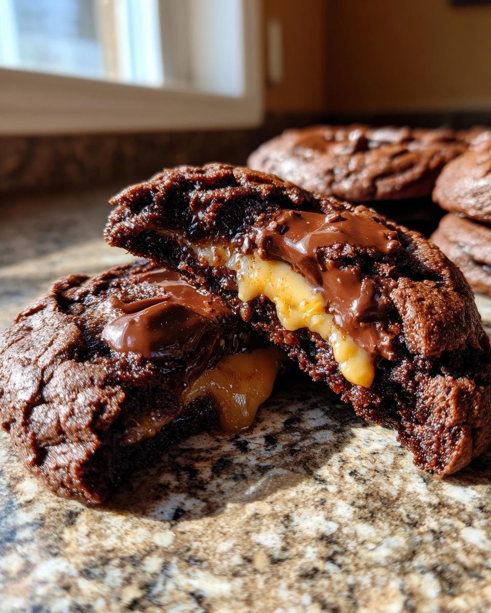 Peanut Butter Stuffed Chocolate Cookies - detail 1