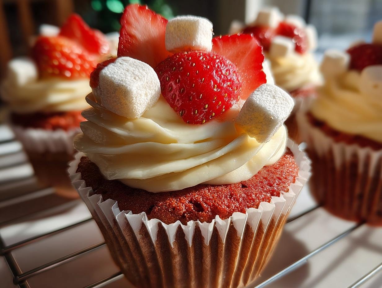 Red Velvet Santa Hat Cupcakes – Cute Holiday Cupcake Idea