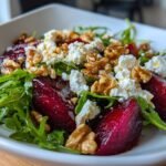 Roasted Beet & Arugula Salad with Feta and Walnuts