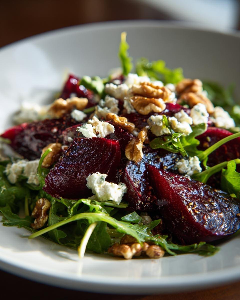 Roasted Beet & Arugula Salad with Feta and Walnuts - detail 2