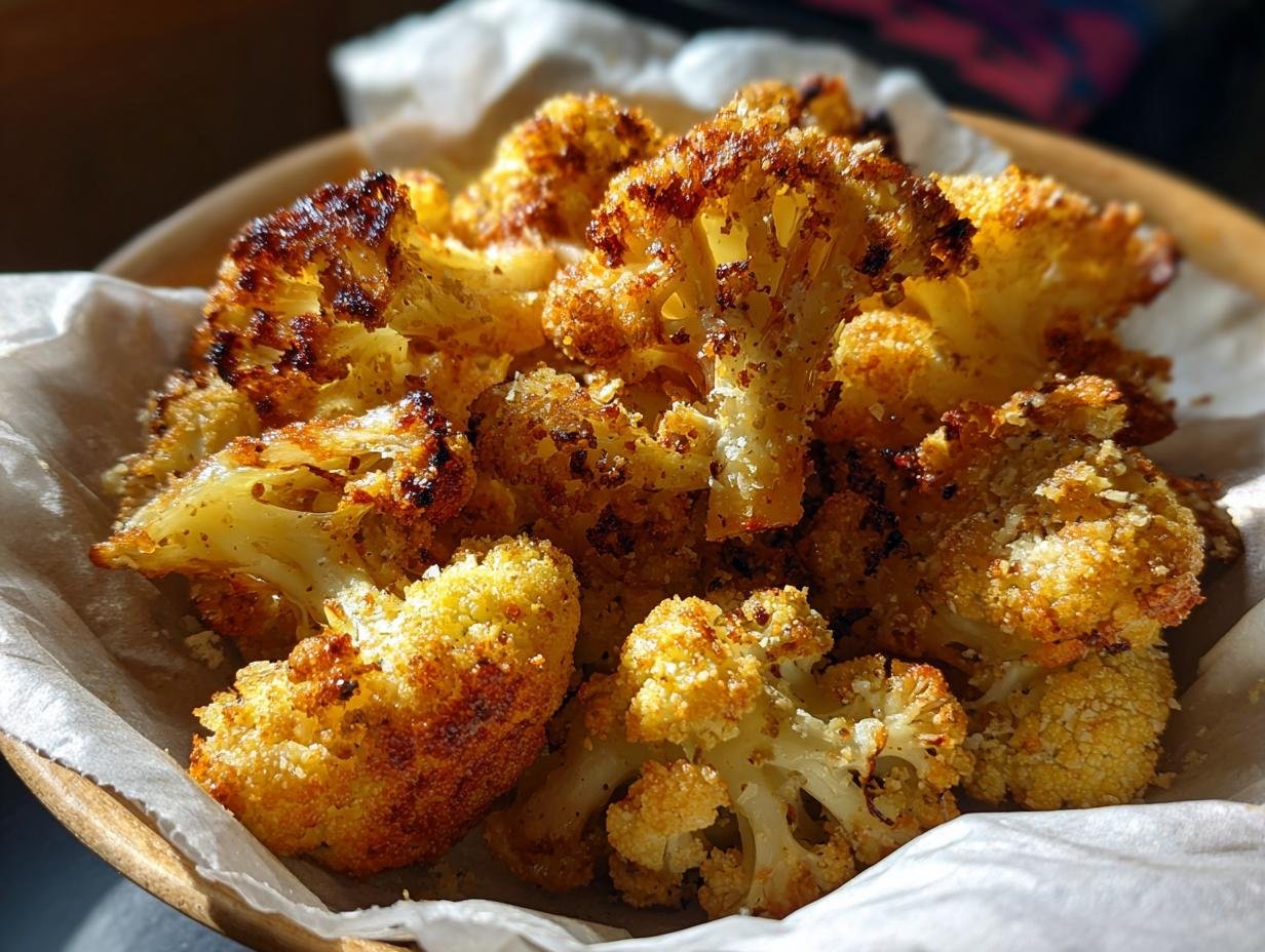 Roasted Cauliflower with Crispy Parmesan