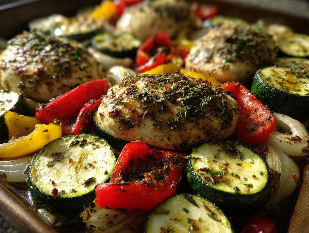 Sheet Pan Mediterranean Chicken & Zucchini