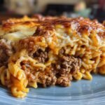 Spicy Beef Enchilada Noodle Casserole