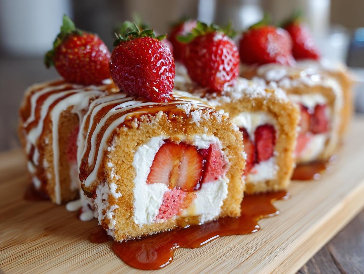 Strawberry Shortcake Sushi Rolls