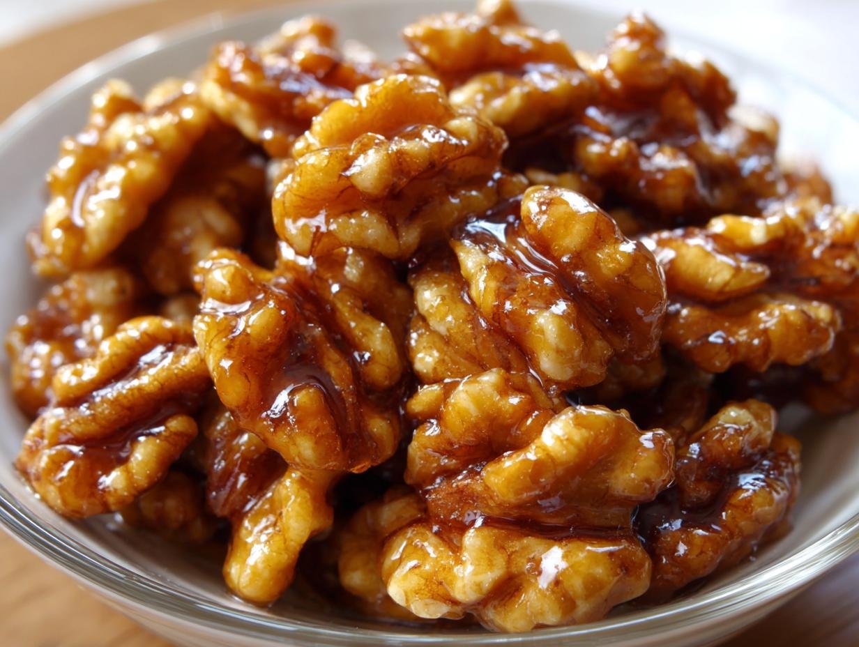 Sweet Glazed Candied Walnuts For Snacking
