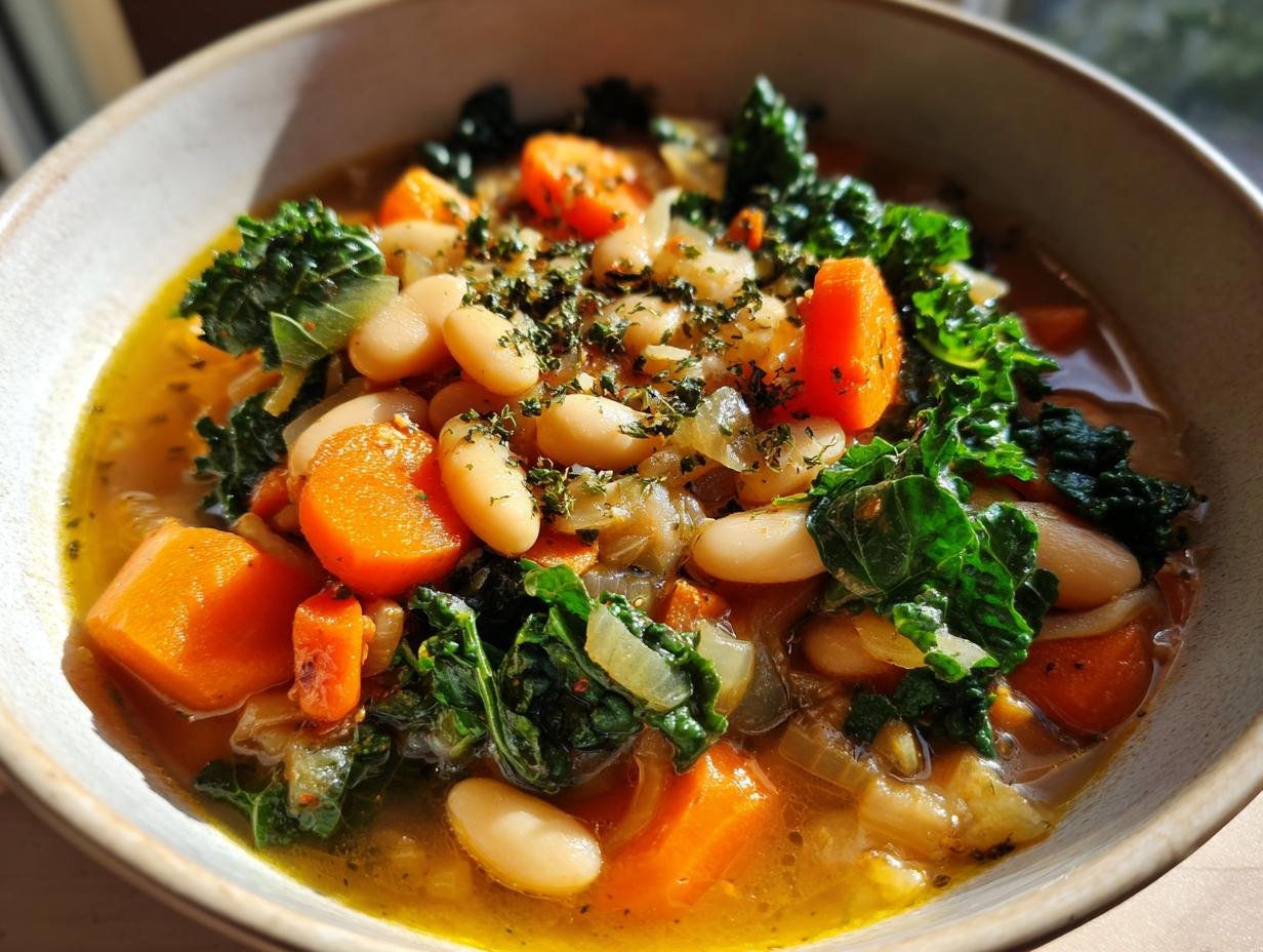 Tuscan White Bean Soup is a hearty dish