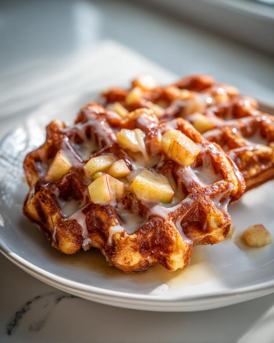 Apple Fritter Waffle Donuts – Easy Apple Dessert with a Sweet Glaze - detail 2