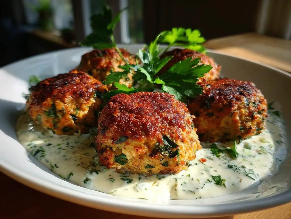 Chicken Kofta with Garlic Yogurt Sauce