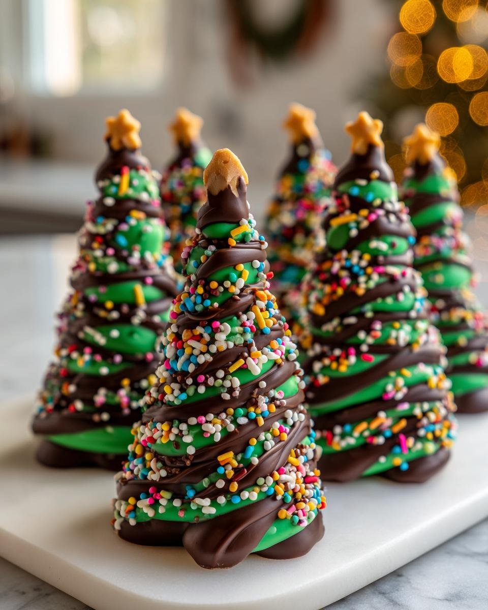 Chocolate Peanut Butter Holiday Trees - detail 2