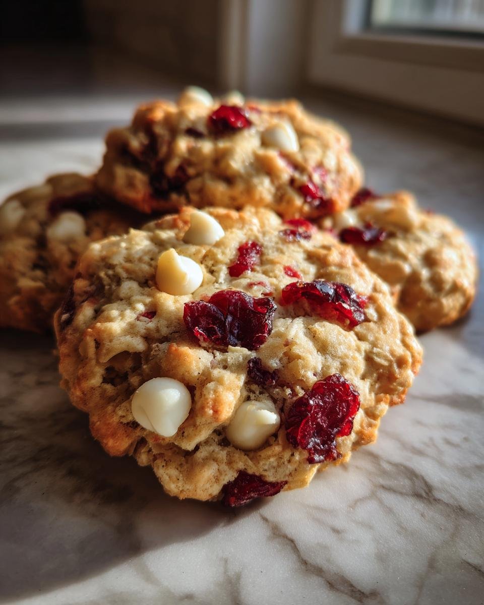 Cranberry Oatmeal Cookies with fresh cranberries - detail 2