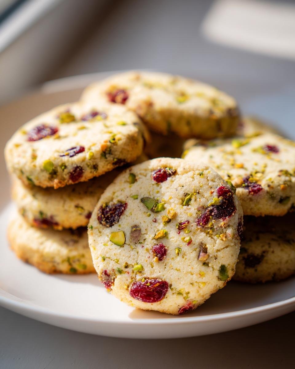 Cranberry Pistachio Shortbread Cookies - detail 1