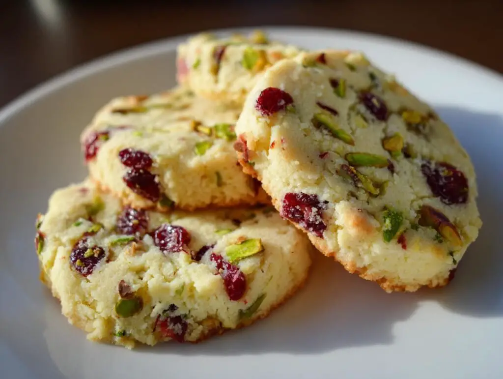 Cranberry Pistachio Shortbread Cookies