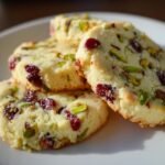 Cranberry Pistachio Shortbread Cookies