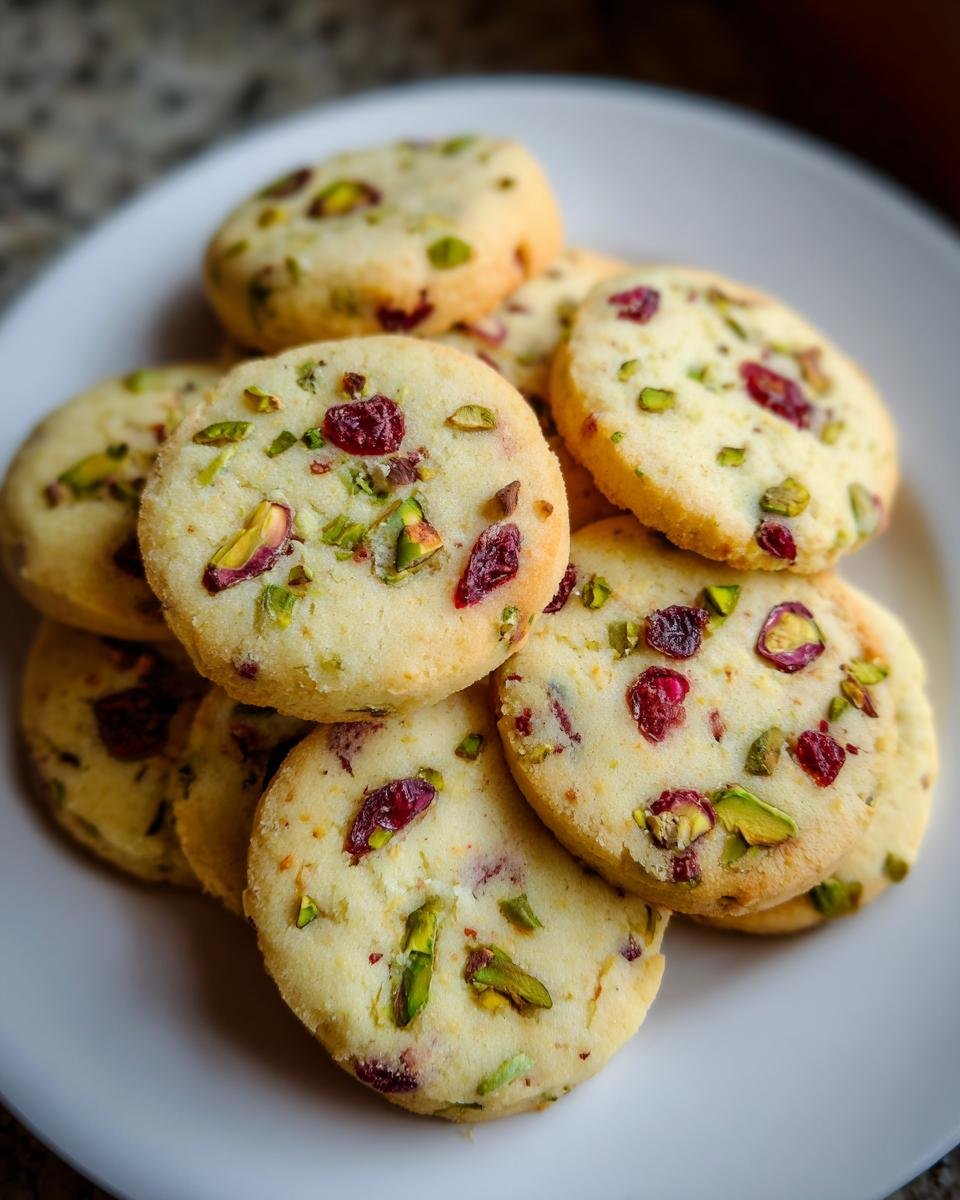 Cranberry Pistachio Shortbread Cookies - detail 2