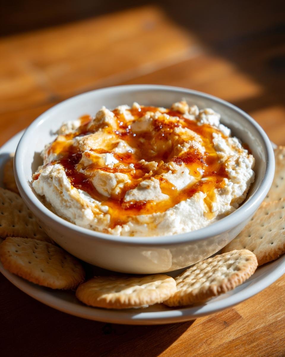 Creamy Ricotta Dip with Hot Honey: Sweet, Spicy, Savory, & Easy Party Appetizer! - detail 1