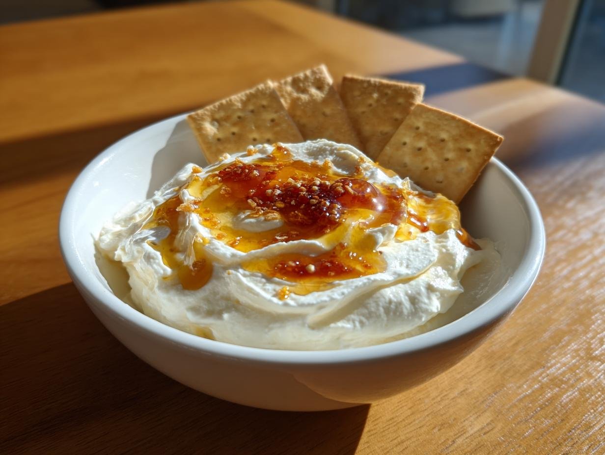 Creamy Ricotta Dip with Hot Honey: Sweet, Spicy, Savory, & Easy Party Appetizer!