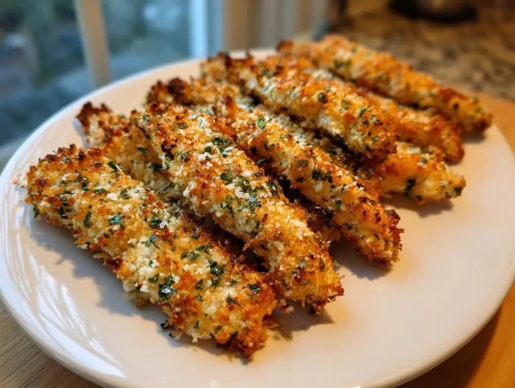 Crispy Keto Parmesan Garlic Chicken Sticks You'll Crave!