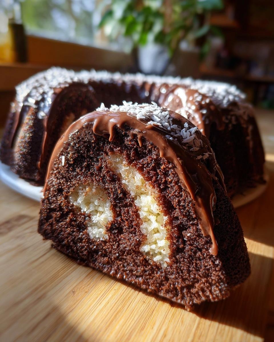 Decadent Chocolate Macaroon Tunnel Bundt Cake - detail 2