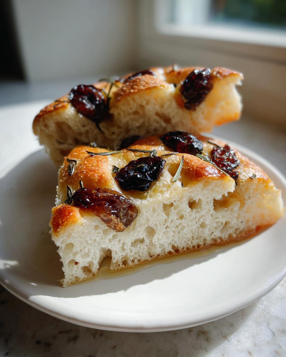 Fig and Rosemary Focaccia with Honey - detail 1