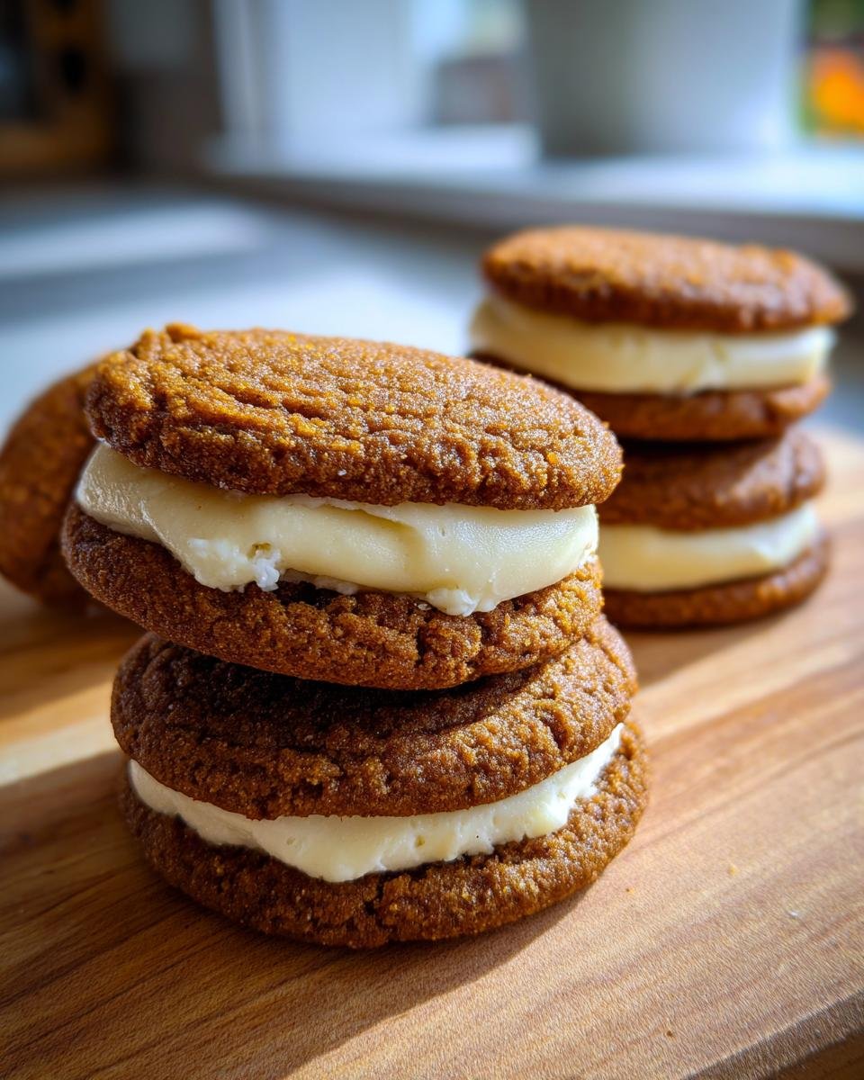 Gingerbread Cream Cheese Cookie Sandwiches: Soft, Spiced, & Best Holiday Cookies! - detail 1