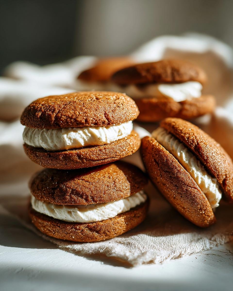 Gingerbread Cream Cheese Cookie Sandwiches: Soft, Spiced, & Best Holiday Cookies! - detail 2