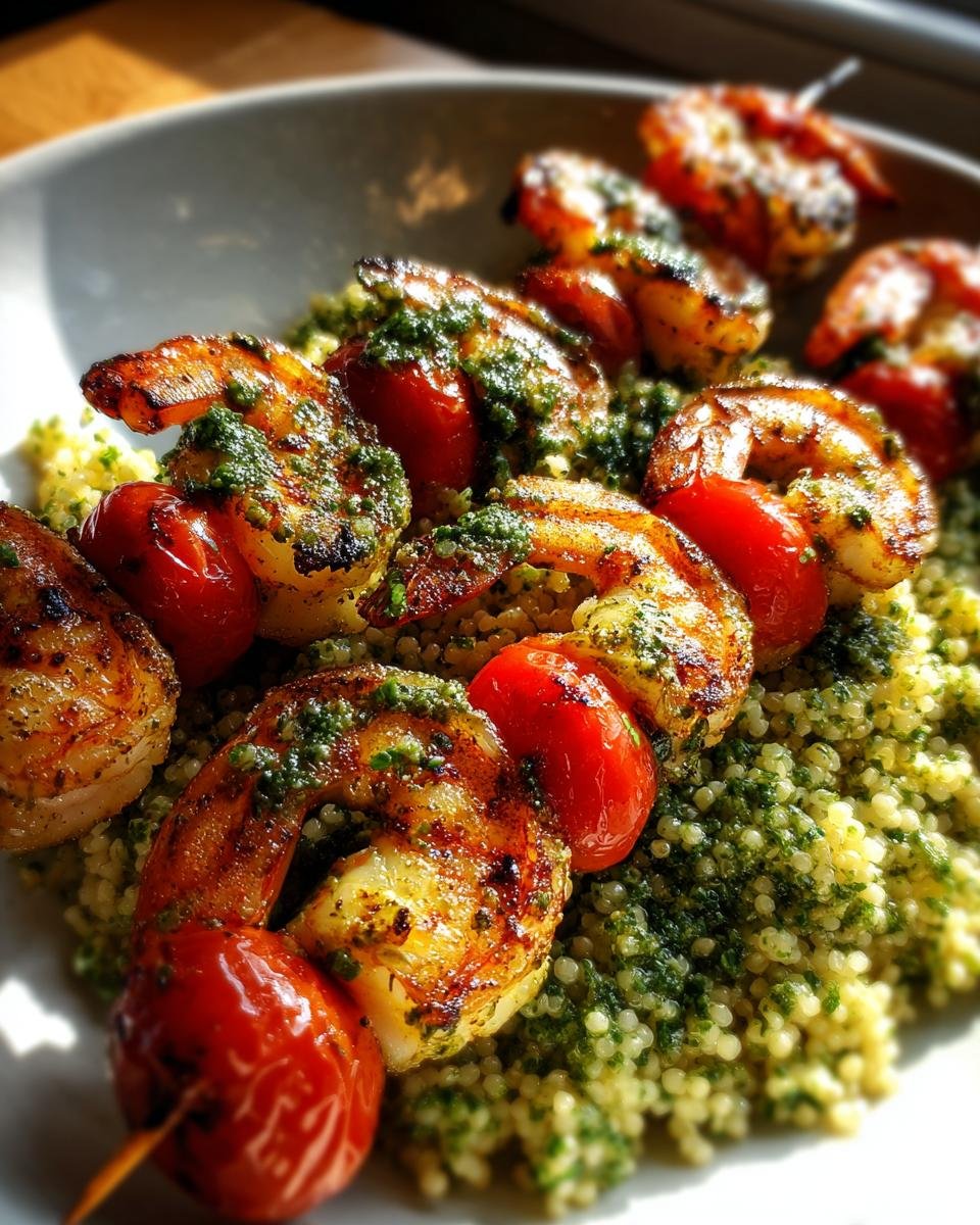 Grilled Lemon Shrimp with Pesto Couscous - detail 2