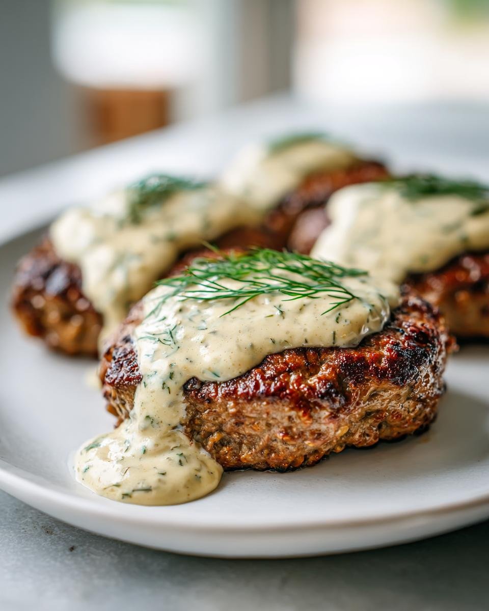 Hamburger Steaks in Creamy Dill Sauce - detail 1