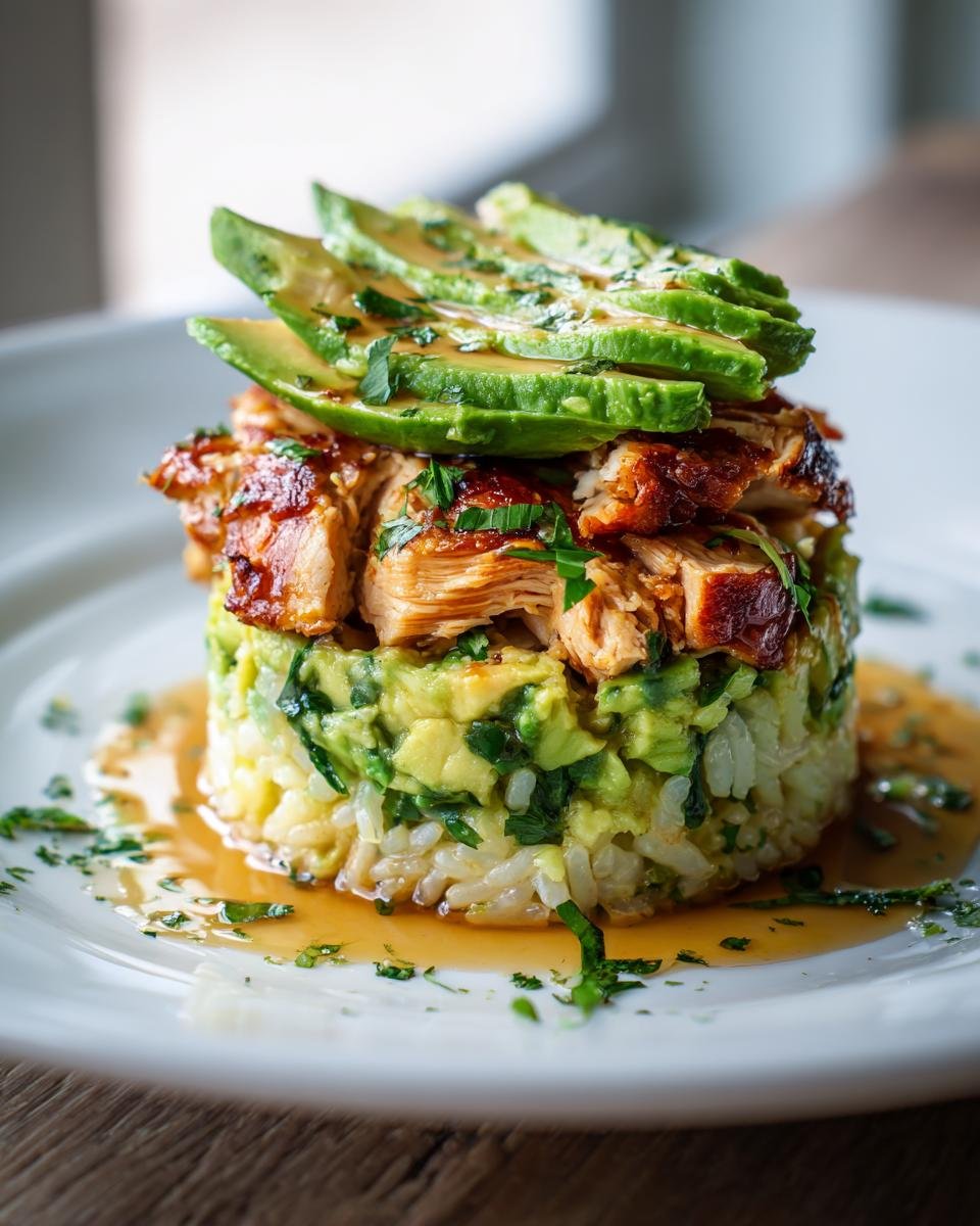 Honey Lime Chicken and Avocado Rice Stack - detail 1