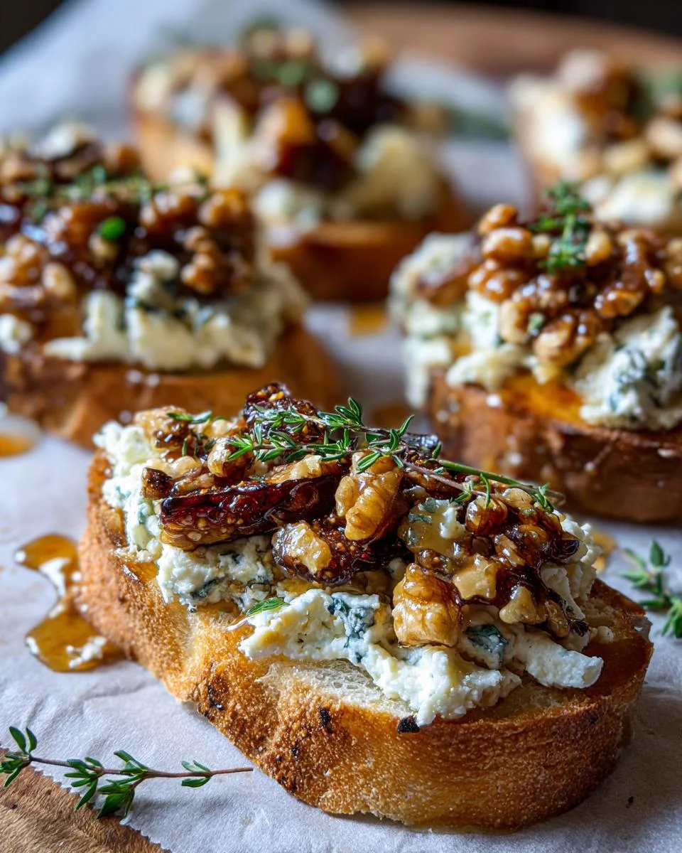 Irresistible Blue Cheese & Fig Crostini Bites for Your Next Gathering! - detail 1