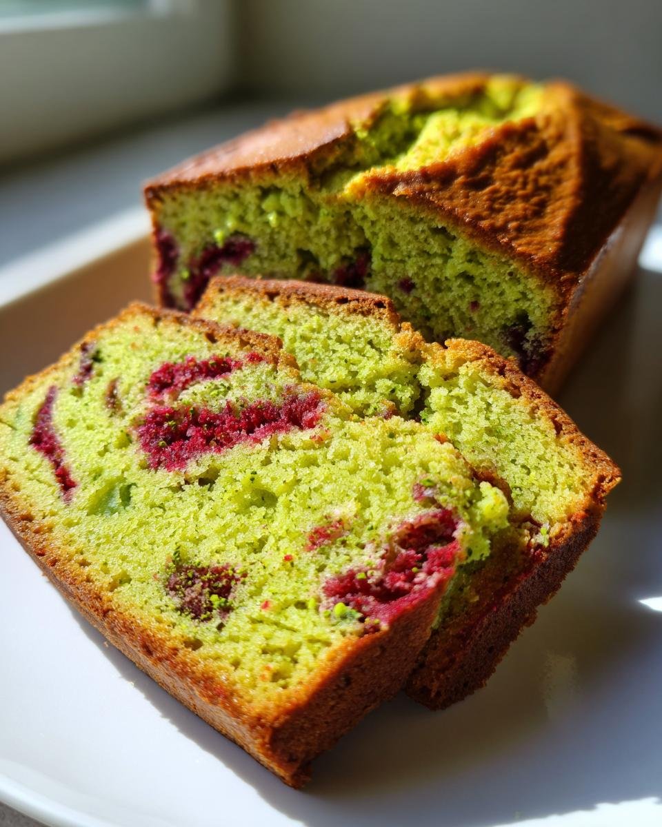 Matcha Raspberry Swirl Pound Cake - detail 1
