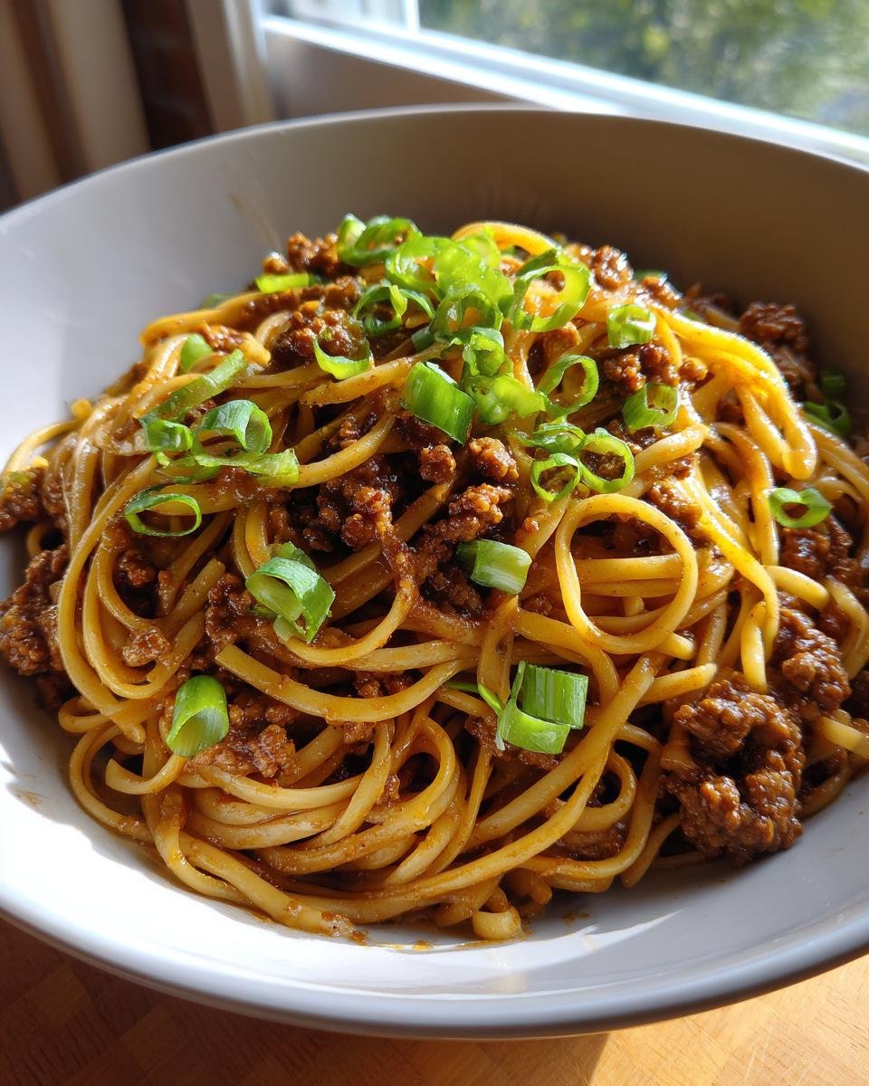 Mongolian Ground Beef Noodles Recipe - detail 1