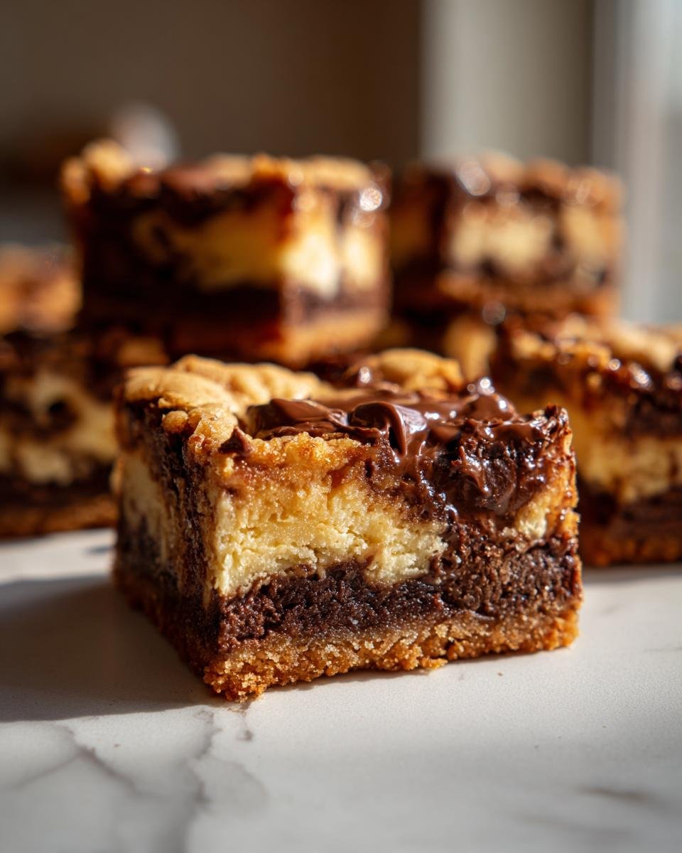 Peanut Butter Chocolate Chip Cookie Cheesecake Bars - detail 2