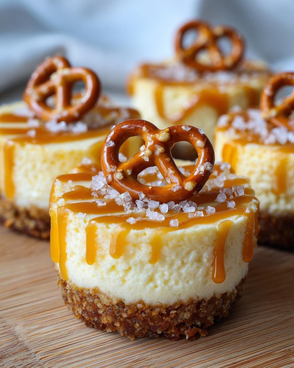 Salted Caramel Pretzel Mini Cheesecakes - detail 2