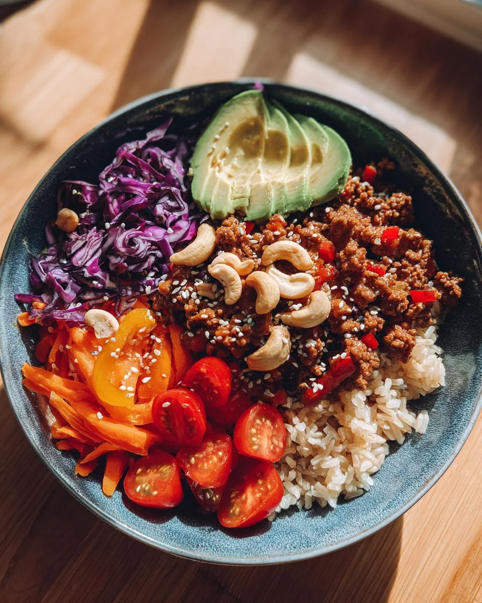 Soy-Ginger Ground Turkey Bowls - detail 1