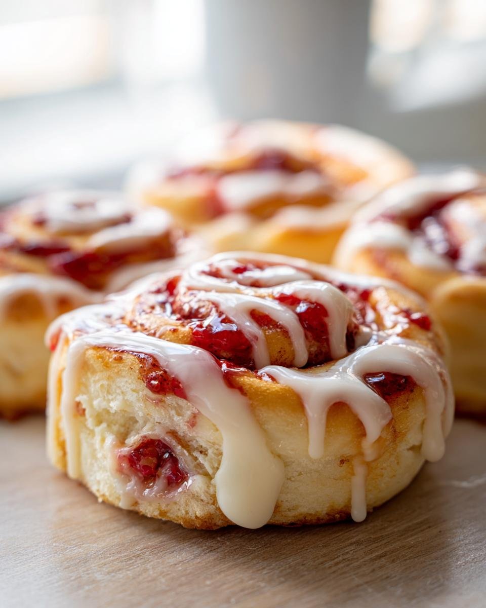 Strawberry Cheesecake Cinnamon Rolls - detail 1