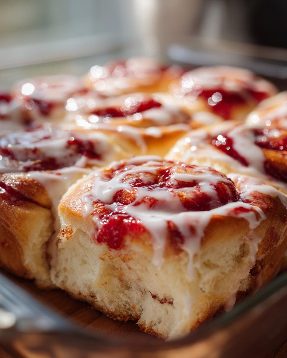Strawberry Cheesecake Cinnamon Rolls - detail 2