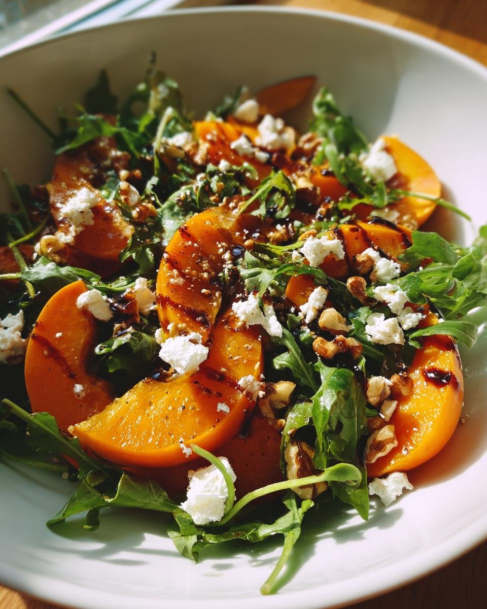 Sweet Persimmon & Peppery Arugula Salad Perfection - detail 2