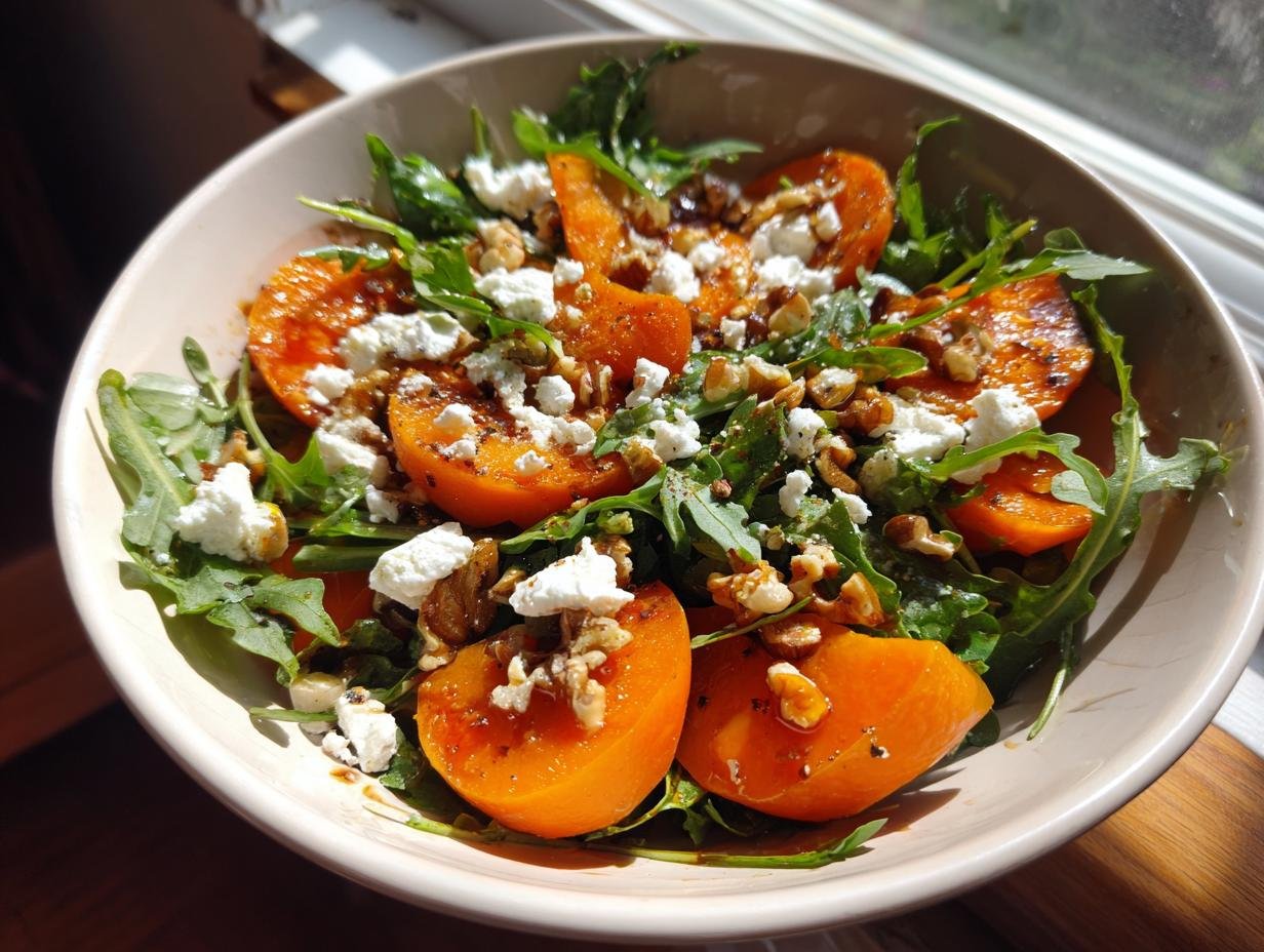 Sweet Persimmon & Peppery Arugula Salad Perfection