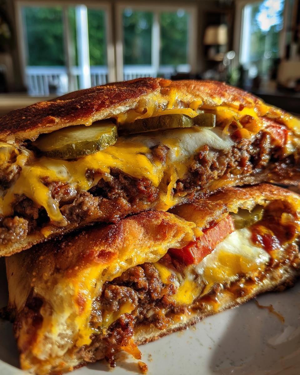 Triple Decker Cheeseburger Pizza with Stuffed Crust - detail 2