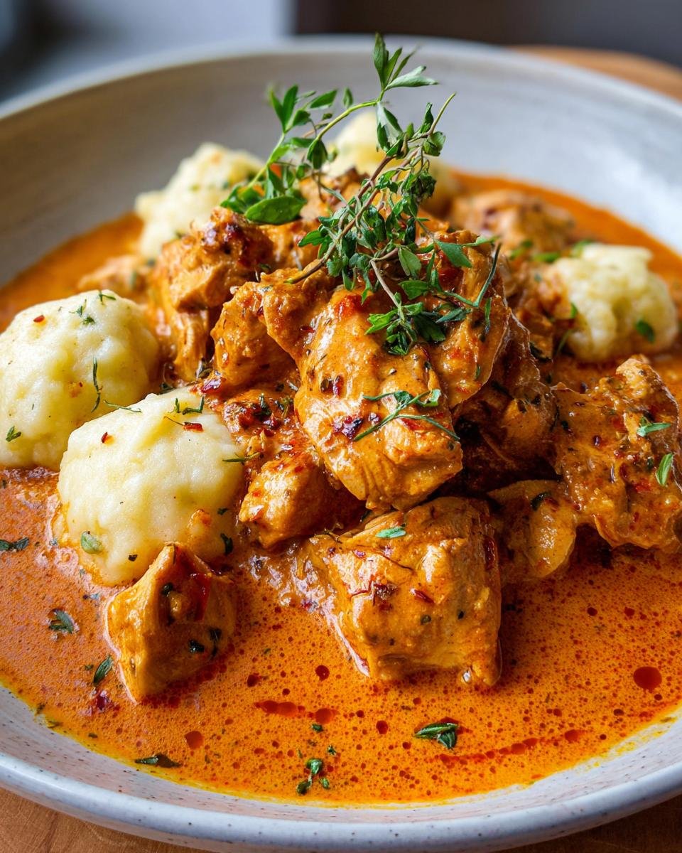 hungarian chicken paprikash - detail 1