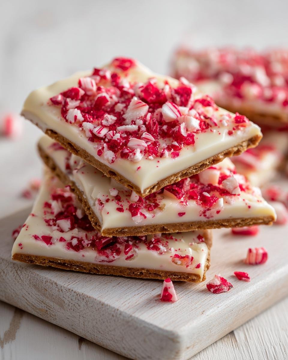 ppermint Crunch White Chocolate Graham Crackers: Easy, Festive, & No-Bake Holiday Treat! - detail 1