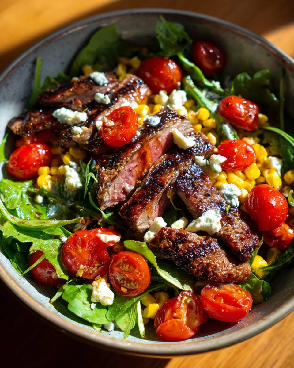 Grilled Balsamic Steak Salad with Gorgonzola & Corn - detail 1